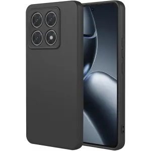 Phonesta Soft Silk Silikon Back Cover Hülle für Xiaomi 14T Pro - Schwarz