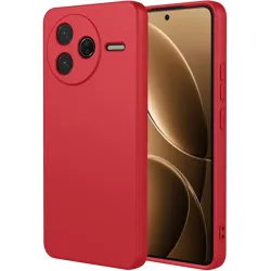 Phonesta Soft Silk Silikon Back Cover Hülle für Xiaomi Poco F7 Pro - Rot