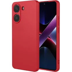 Phonesta Soft Silk Silikon Back Cover Hülle für Xiaomi Poco X7 Pro - Rot