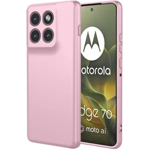 Phonesta Soft Silk Silikon Back Cover Hülle für Motorola Edge 70 - Rosa