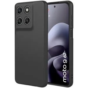 Phonesta Soft Silk Silikon Back Cover Hülle für Motorola Moto G67/G77 - Schwarz