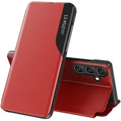 Phonesta Smart Side View Book Klapphülle für Samsung Galaxy S25 Plus/S24 Plus - Rot
