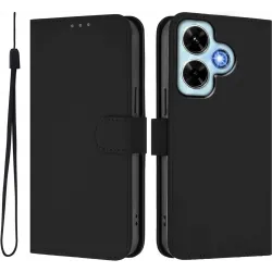 Phonesta Soft Skin Book Wallet Klapphülle für Xiaomi Redmi Note 13 4G - Schwarz