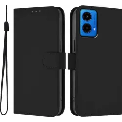 Phonesta Soft Skin Book Wallet Klapphülle für Motorola Moto G45 / Moto G34 - Schwarz