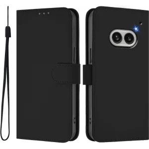 Phonesta Soft Skin Book Wallet Klapphülle für Nothing Phone (2a) / (2a) Plus - Schwarz