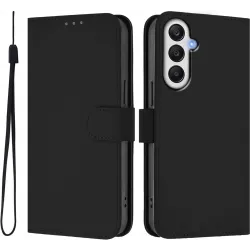 Phonesta Soft Skin Book Wallet Klapphülle für Samsung Galaxy A25 - Schwarz