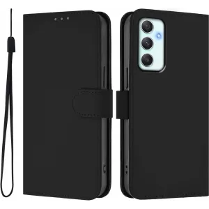 Phonesta Soft Skin Book Wallet Klapphülle für Samsung Galaxy A35 - Schwarz