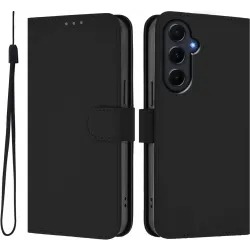 Phonesta Soft Skin Book Wallet Klapphülle für Samsung Galaxy A55 - Schwarz