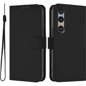 Phonesta Soft Skin Book Wallet Klapphülle für Sony Xperia 1 VI - Schwarz