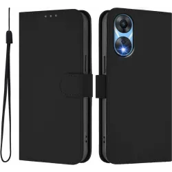 Phonesta Soft Skin Book Wallet Klapphülle für Oppo A58 5G/A78 5G - Schwarz