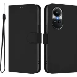 Phonesta Soft Skin Book Wallet Klapphülle für Oppo Reno10/Reno10 Pro - Schwarz