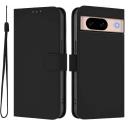 Phonesta Soft Skin Book Wallet Klapphülle für Google Pixel 8a - Schwarz