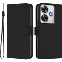 Phonesta Soft Skin Book Wallet Klapphülle für Xiaomi Poco F6 - Schwarz