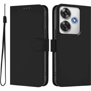 Phonesta Soft Skin Book Wallet Klapphülle für Xiaomi Poco F6 - Schwarz
