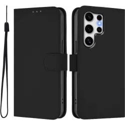 Phonesta Soft Skin Book Wallet Klapphülle für Samsung Galaxy S25 Ultra - Schwarz