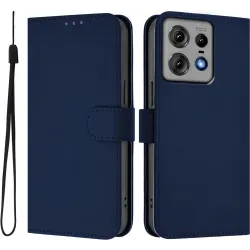 Phonesta Soft Skin Book Wallet Klapphülle für Motorola Edge 50 Pro - Dunkelblau