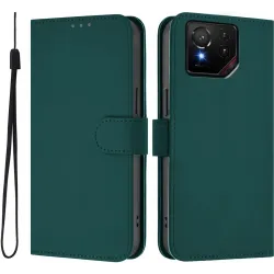 Phonesta Soft Skin Book Wallet Klapphülle für Asus ROG Phone 9/9 Pro - Dunkelgrün