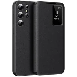 Phonesta Smart Window Book Wallet Klapphülle für Samsung Galaxy S24 Ultra - Schwarz