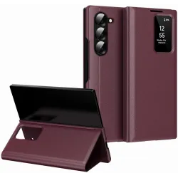 Phonesta Smart Window Book Wallet Klapphülle für Samsung Galaxy Z Fold 6 - Bordeaux