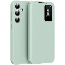 Phonesta Smart Window Book Wallet Klapphülle für Samsung Galaxy S24 FE - Hellgrün