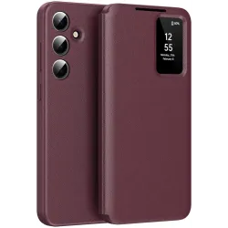 Phonesta Smart Window Book Wallet Klapphülle für Samsung Galaxy S25 FE - Bordeaux