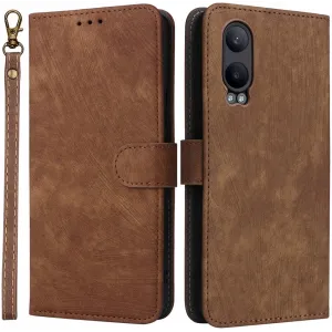 Phonesta Vintage Skin Book Wallet Klapphülle für OnePlus Nord CE 4 Lite - Braun