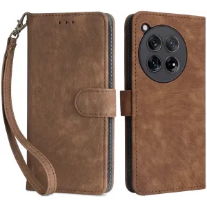 Phonesta Vintage Skin Book Wallet Klapphülle für OnePlus 12R - Braun