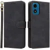 Phonesta Vintage Skin Book Wallet Klapphülle für Motorola Moto G04 / G04s / G24 / G24 Power / E14 - Schwarz