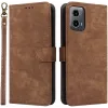 Phonesta Vintage Skin Book Wallet Klapphülle für Motorola Moto G45 / Moto G34 - Braun