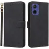 Phonesta Vintage Skin Book Wallet Klapphülle für Motorola Moto G85 - Schwarz