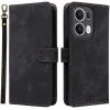 Phonesta Vintage Skin Book Wallet Klapphülle für Oppo Reno13 Pro - Schwarz