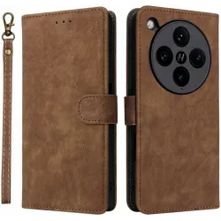 Phonesta Vintage Skin Book Wallet Klapphülle für Oppo Find X8 Pro - Braun