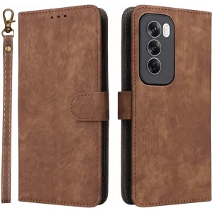 Phonesta Vintage Skin Book Wallet Klapphülle für Oppo Reno12 Pro - Braun