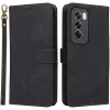Phonesta Vintage Skin Book Wallet Klapphülle für Oppo Reno12 Pro - Schwarz