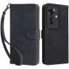 Phonesta Vintage Skin Book Wallet Klapphülle für Oppo Reno11 F 5G - Schwarz