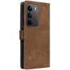 Phonesta Vintage Skin Book Wallet Klapphülle für Realme 14x / C75 - Braun 7