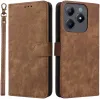 Phonesta Vintage Skin Book Wallet Klapphülle für Realme C63/C61 / Note 60 - Braun