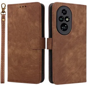 Phonesta Vintage Skin Book Wallet Klapphülle für HONOR 200 Pro - Braun