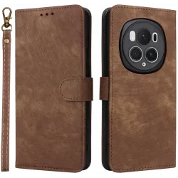 Phonesta Vintage Skin Book Wallet Klapphülle für HONOR Magic6 Pro - Braun