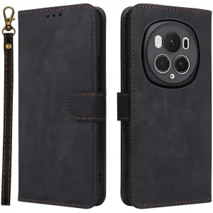 Phonesta Vintage Skin Book Wallet Klapphülle für HONOR Magic6 Pro - Schwarz