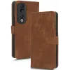 Phonesta Vintage Skin Book Wallet Klapphülle für HONOR 90 - Braun 8