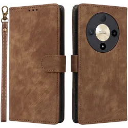 Phonesta Vintage Skin Book Wallet Klapphülle für HONOR Magic6 Lite - Braun