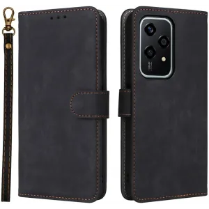 Phonesta Vintage Skin Book Wallet Klapphülle für HONOR 200 Lite - Schwarz