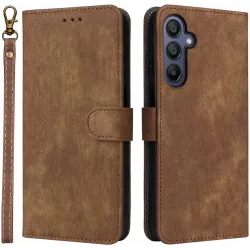 Phonesta Vintage Skin Book Wallet Klapphülle für Samsung Galaxy A16 - Braun