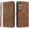 Phonesta Vintage Skin Book Wallet Klapphülle für Samsung Galaxy S25 - Braun