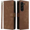 Phonesta Vintage Skin Book Wallet Klapphülle für Samsung Galaxy Z Fold 6 - Braun