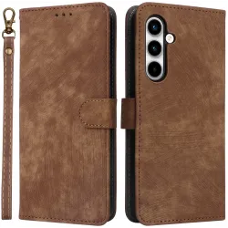 Phonesta Vintage Skin Book Wallet Klapphülle für Samsung Galaxy A35 - Braun