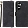 Phonesta Vintage Skin Book Wallet Klapphülle für Samsung Galaxy A35 - Schwarz