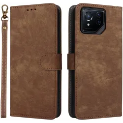 Phonesta Vintage Skin Book Wallet Klapphülle für Asus ROG Phone 8/8 Pro - Braun