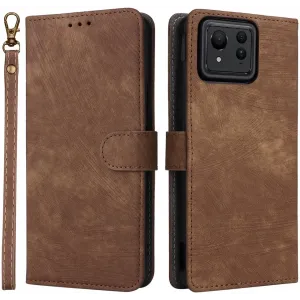 Phonesta Vintage Skin Book Wallet Klapphülle für Asus Zenfone 11 Ultra - Braun